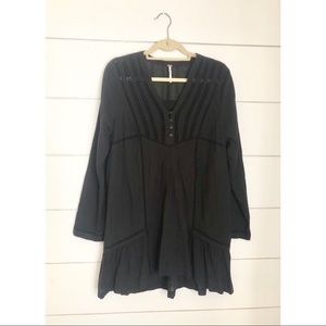 Free People Black Peasant Dress